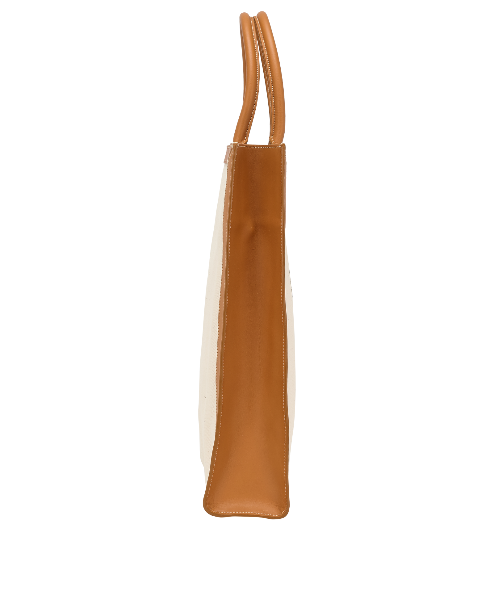 Large Vertical Cabas Tote, &pound;475, Handbags, Cream, Canvas, Side view